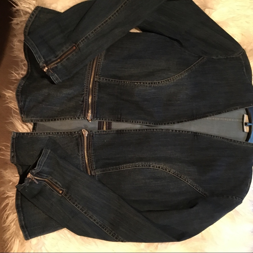 Chico’s sz 1 convertible denim jacket